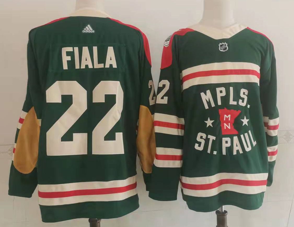 Men Minnesota Wild #22 Fiala Green Classic Edition 2022 Adidas NHL Jersey->minnesota wild->NHL Jersey